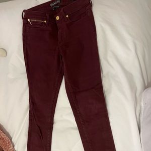Abercrombie and Fitch Maroon skinny jeans